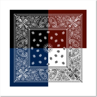 Bandana Pattern Boho Chic Posters and Art